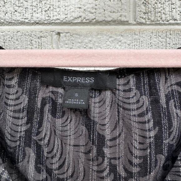 Express Vintage Y2K Metallic Sheer Blouse - Picture 3 of 3